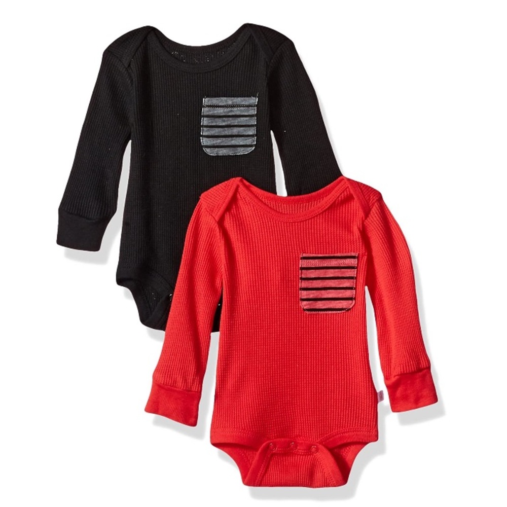0-3M Rosie Pope Waffle Knit Long Sleeve Onesie